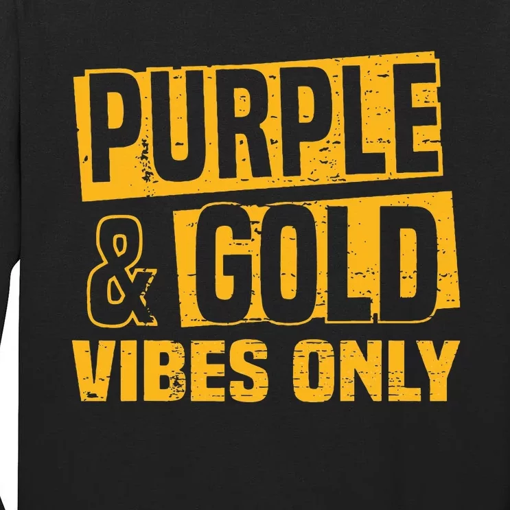 Purple & Gold Game Day Group For High School Football Tall Long Sleeve T-Shirt