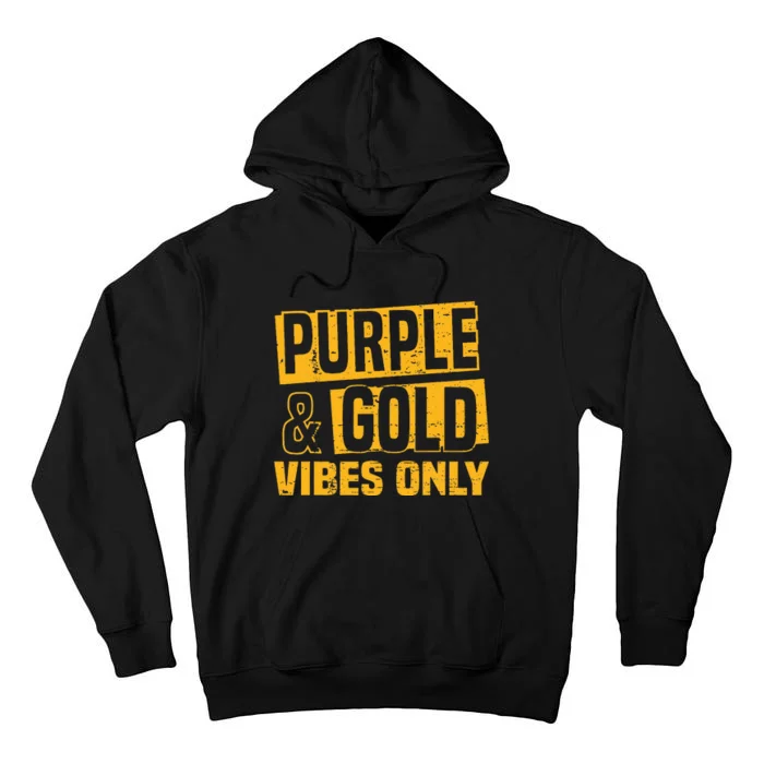 Purple & Gold Game Day Group For High School Football Tall Hoodie