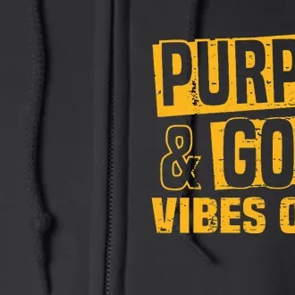 Purple & Gold Game Day Group For High School Football Full Zip Hoodie