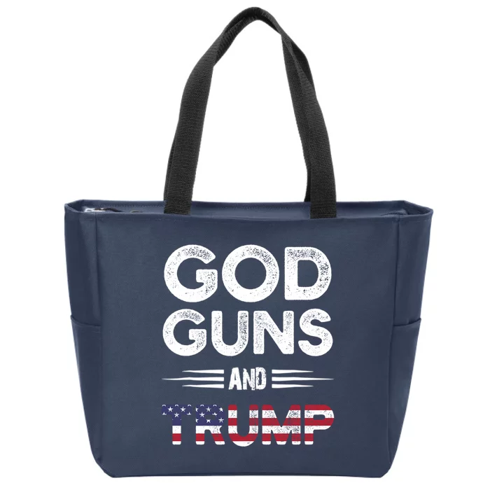 Pro God Guns And Trump Gift Zip Tote Bag