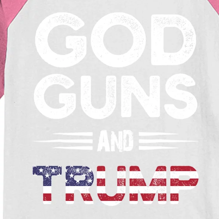 Pro God Guns And Trump Gift Kids Colorblock Raglan Jersey