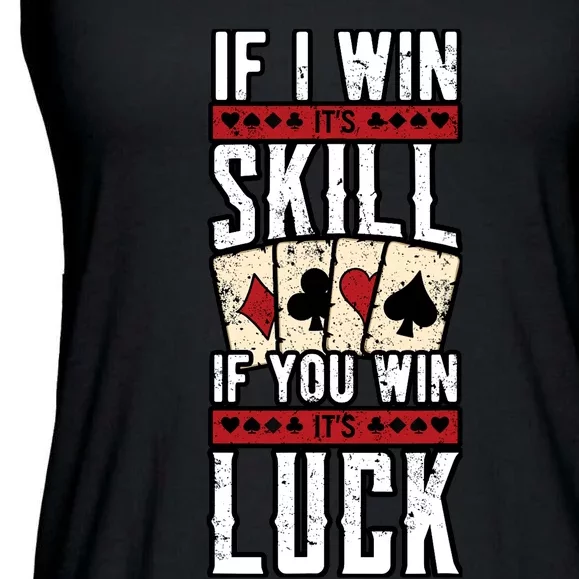 Poker Gambling Gambler Casino Card Game Hand Bluff Fold Ladies Essential Flowy Tank