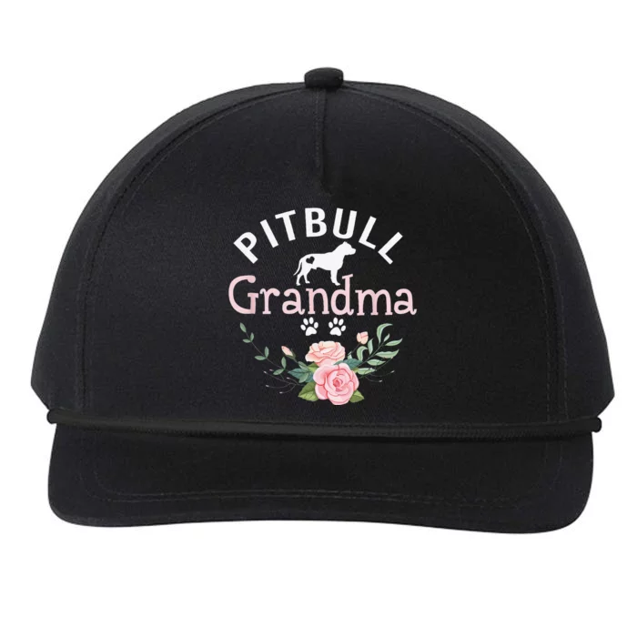 Pitbull Grandma Gifts Funny Mom Pitbull Dog Lover Christmas Snapback Five-Panel Rope Hat