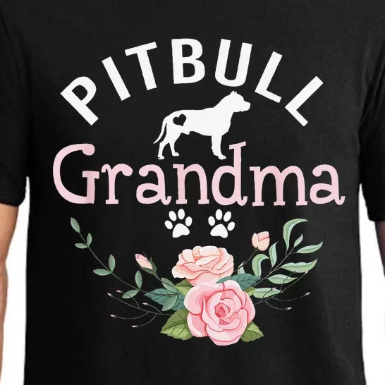 Pitbull Grandma Gifts Funny Mom Pitbull Dog Lover Christmas Pajama Set