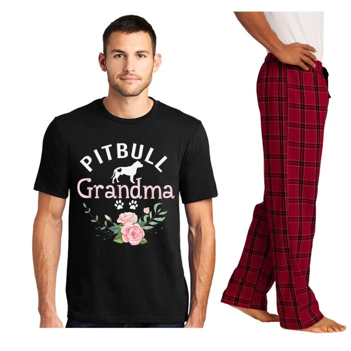 Pitbull Grandma Gifts Funny Mom Pitbull Dog Lover Christmas Pajama Set