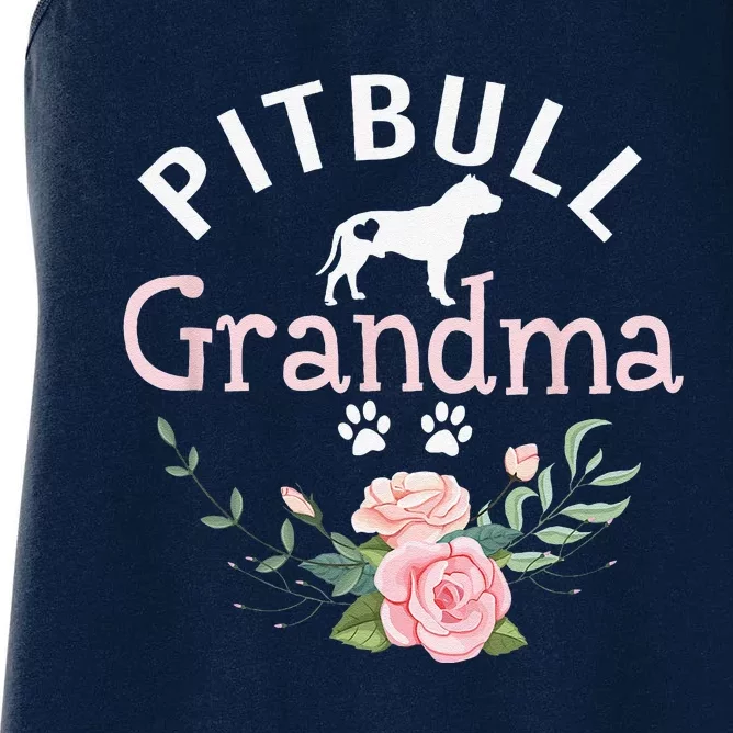 Pitbull Grandma Gifts Funny Mom Pitbull Dog Lover Christmas Women's Racerback Tank