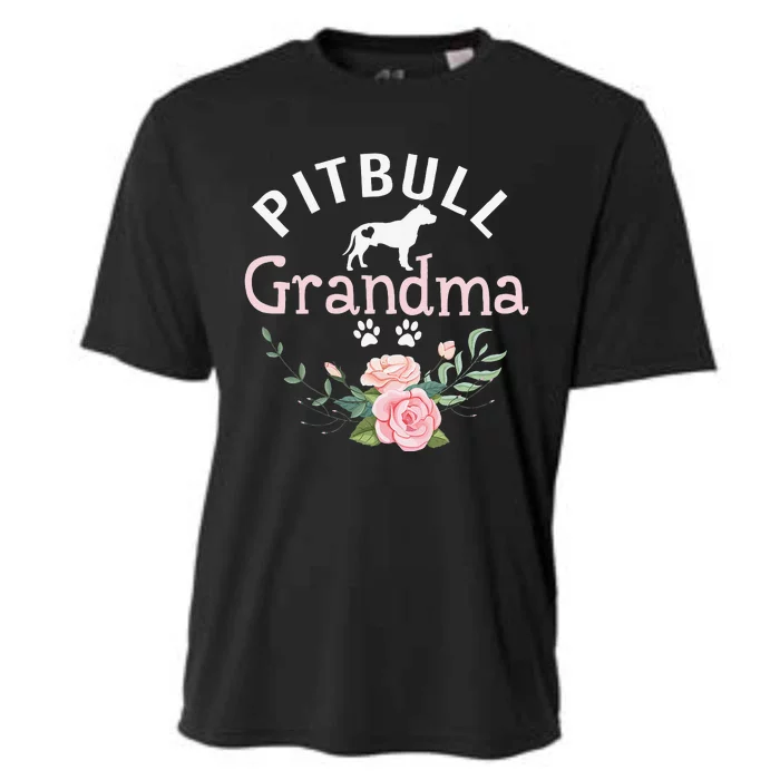 Pitbull Grandma Gifts Womens Mom Pitbull Dog Lover Christmas Cooling Performance Crew T-Shirt