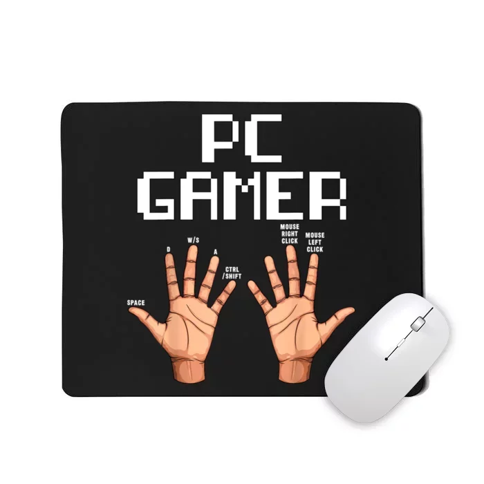 Pc Gamer Hands Funny Computer Video Gaming Lovers Gag Outfit Mousepad