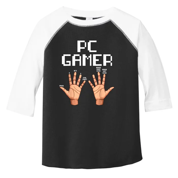 Pc Gamer Hands Funny Computer Video Gaming Lovers Gag Outfit Toddler Fine Jersey T-Shirt