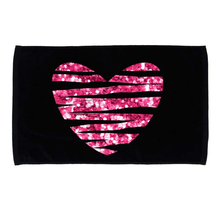 Pink Glitter Heart Cute Gift Microfiber Hand Towel