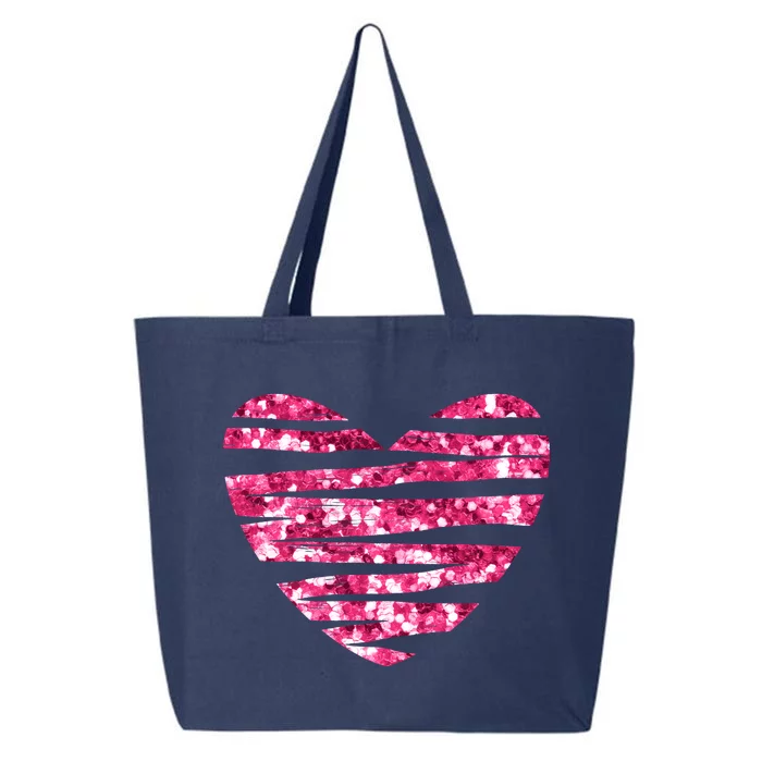 Pink Glitter Heart Cute Gift 25L Jumbo Tote