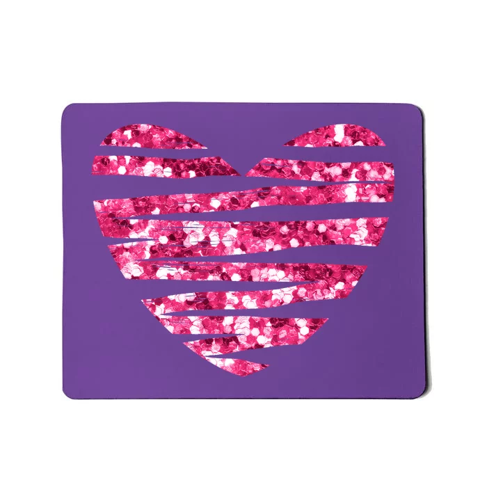 Pink Glitter Heart Cute Gift Mousepad