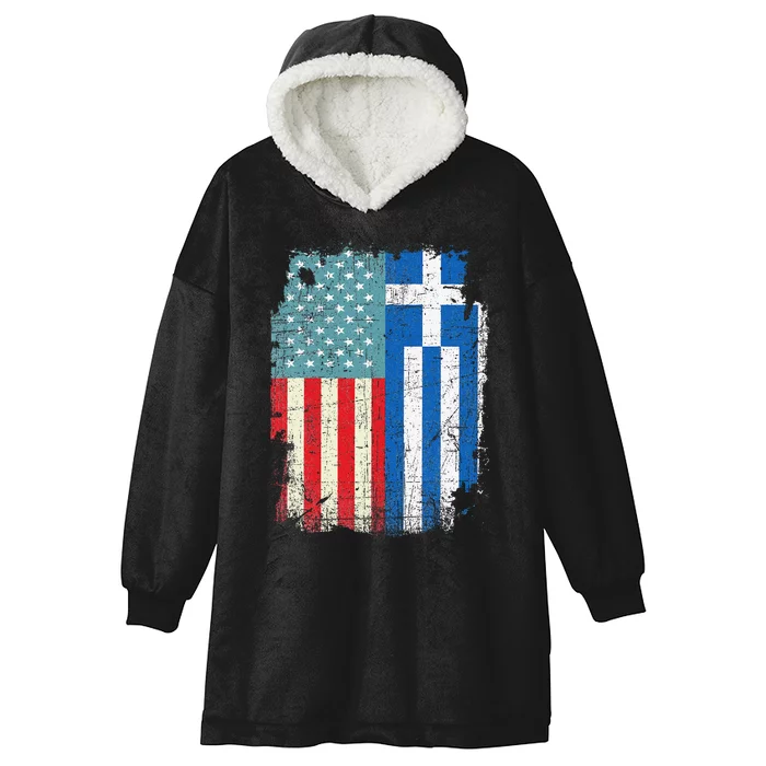 Proud Greek Heritage American Greek Flag Pride Gifts Idea Hooded Wearable Blanket