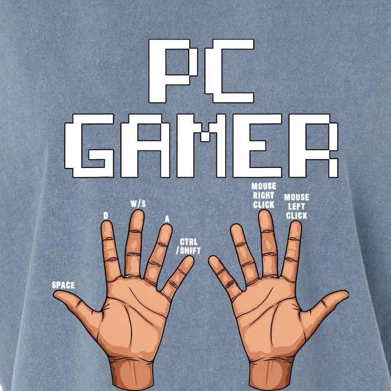 Pc Gamer Hands Funny Computer Video Gaming Lovers Gag Outfit Garment-Dyed Women's Muscle Tee