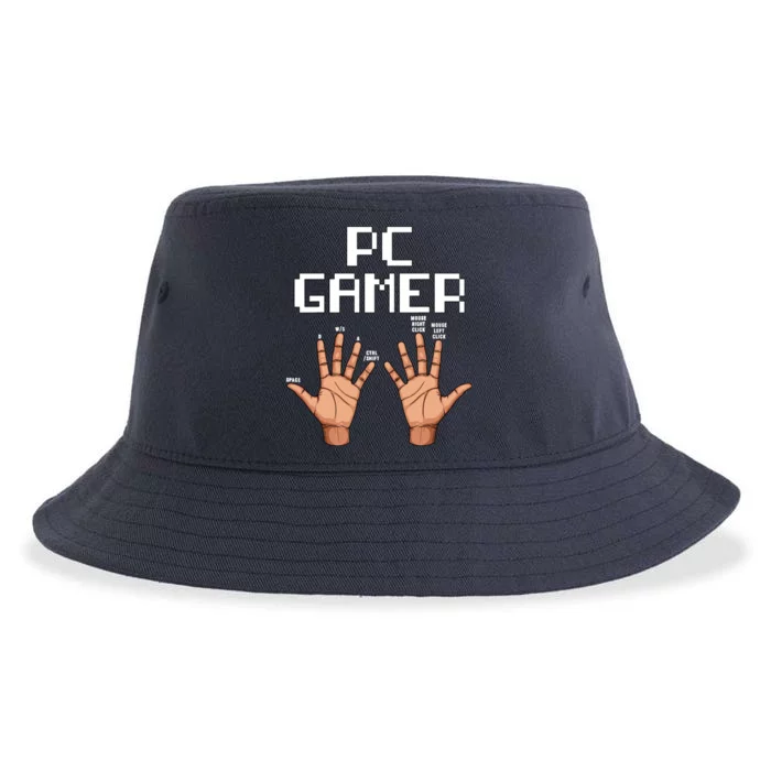 Pc Gamer Hands Funny Computer Video Gaming Lovers Gag Outfit Sustainable Bucket Hat