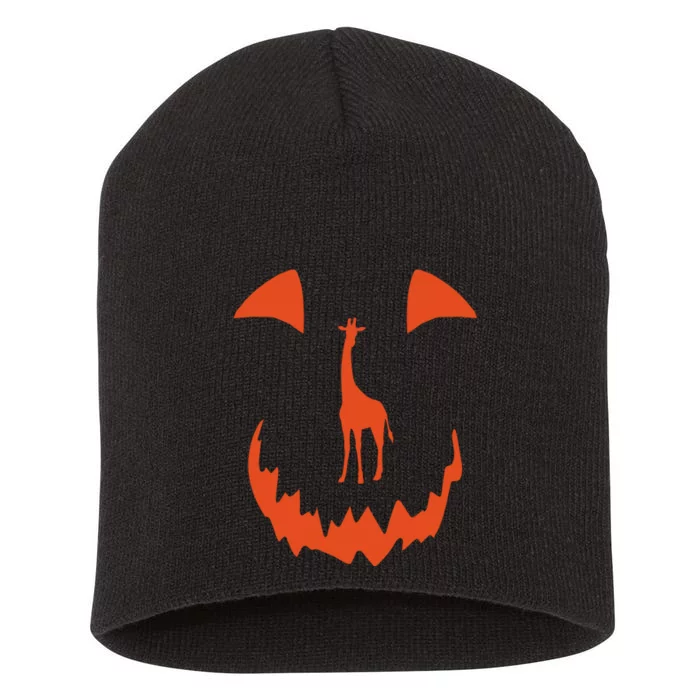 Pumpkin Giraffe Halloween Short Acrylic Beanie