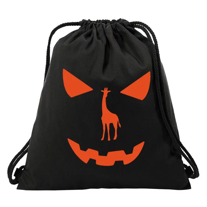 Pumpkin Giraffe Halloween Funny Giraffe Lover Halloween Costume Drawstring Bag