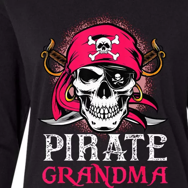 Pirate Grandma Halloween Skull Pirate Costume Family Womens Cotton Relaxed Long Sleeve T-Shirt