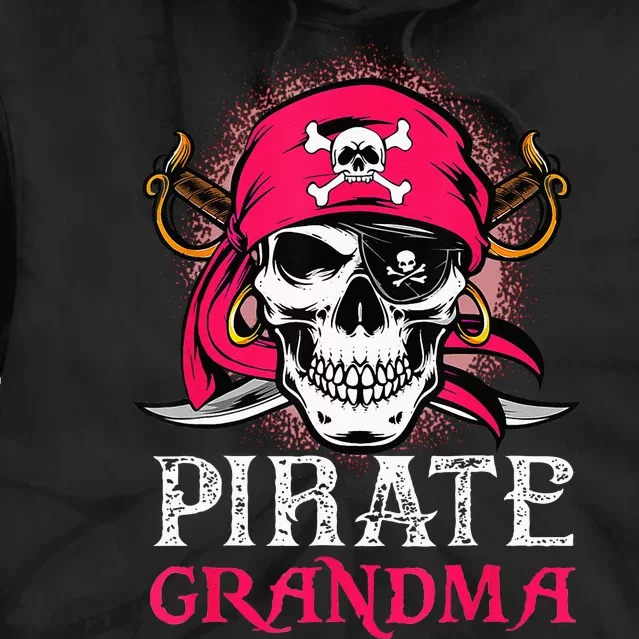 Pirate Grandma Halloween Skull Pirate Costume Family Tie Dye Hoodie