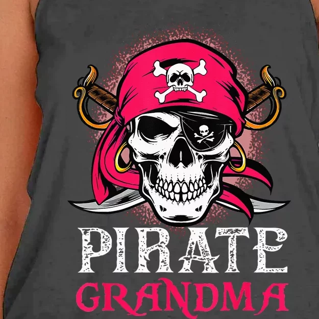 Pirate Grandma Halloween Skull Pirate Costume Family Women's Knotted Racerback Tank