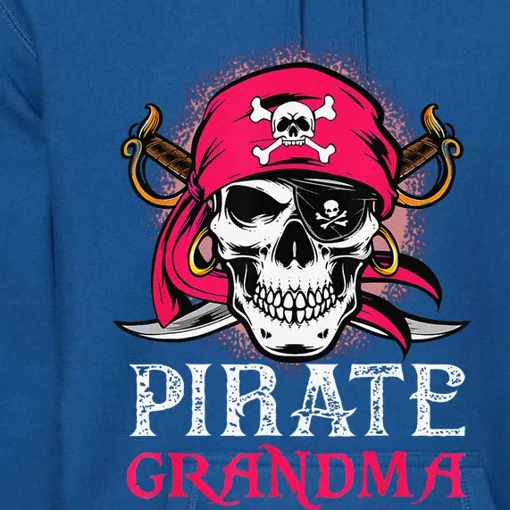 Pirate Grandma Halloween Skull Pirate Costume Family Premium Hoodie