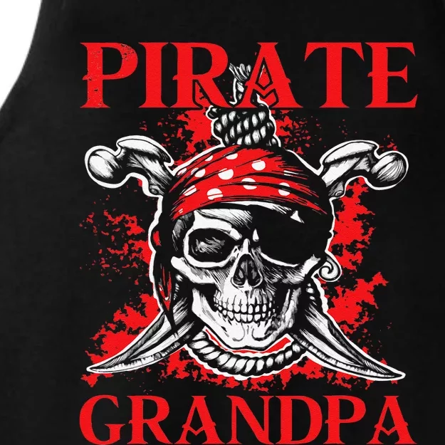 Pirate Grandpa Happy Father Day Matching Family Pirate Lover Ladies Tri-Blend Wicking Tank