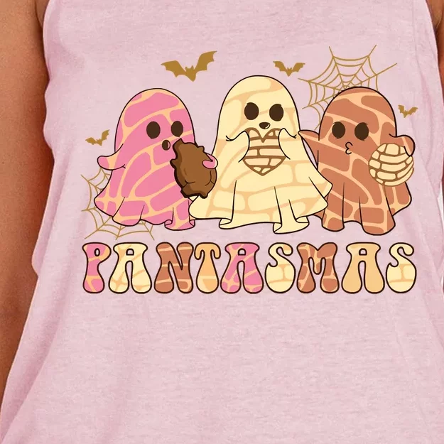 Pantasmas Ghost Halloween Pan Dulce Mexican Pan Tasmas Women's Knotted Racerback Tank