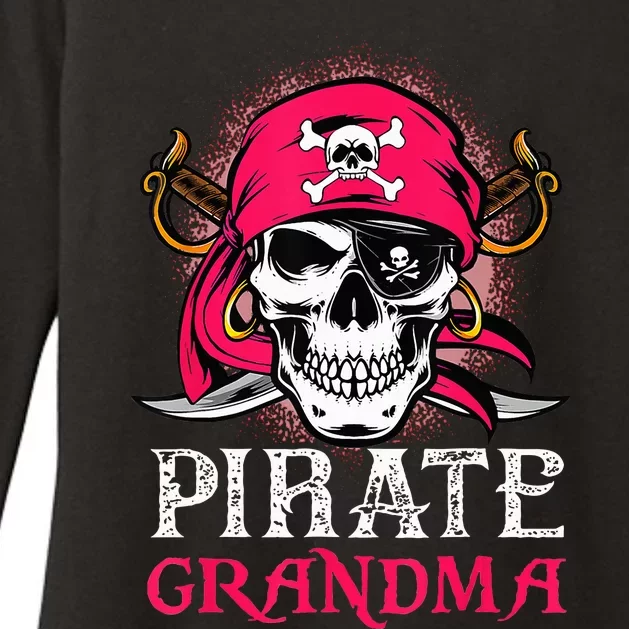 Pirate Grandma Halloween Skull Pirate Costume Family Womens CVC Long Sleeve Shirt