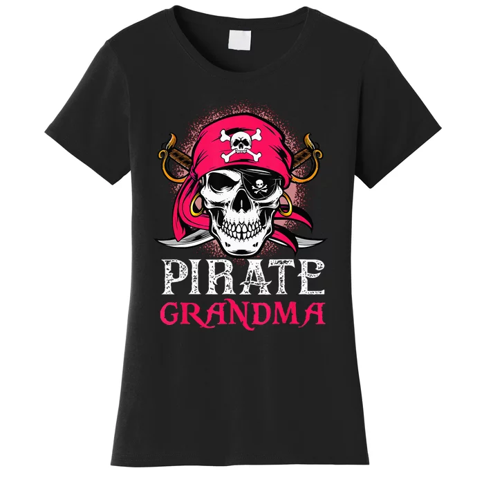 Pirate Grandma Halloween Skull Pirate Costume Family Women's T-Shirt