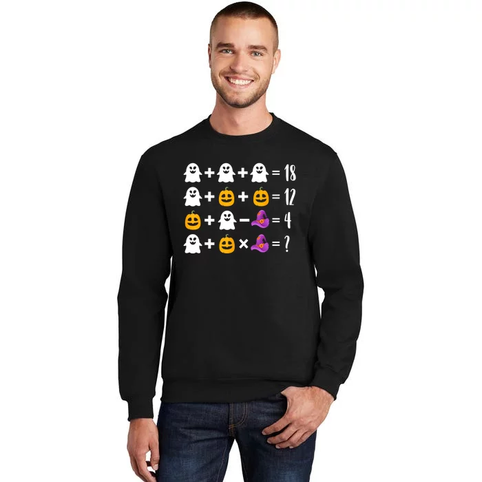 Pumpkin Ghost Halloween Order Operations Quiz Math Teacher Tall Sweatshirt