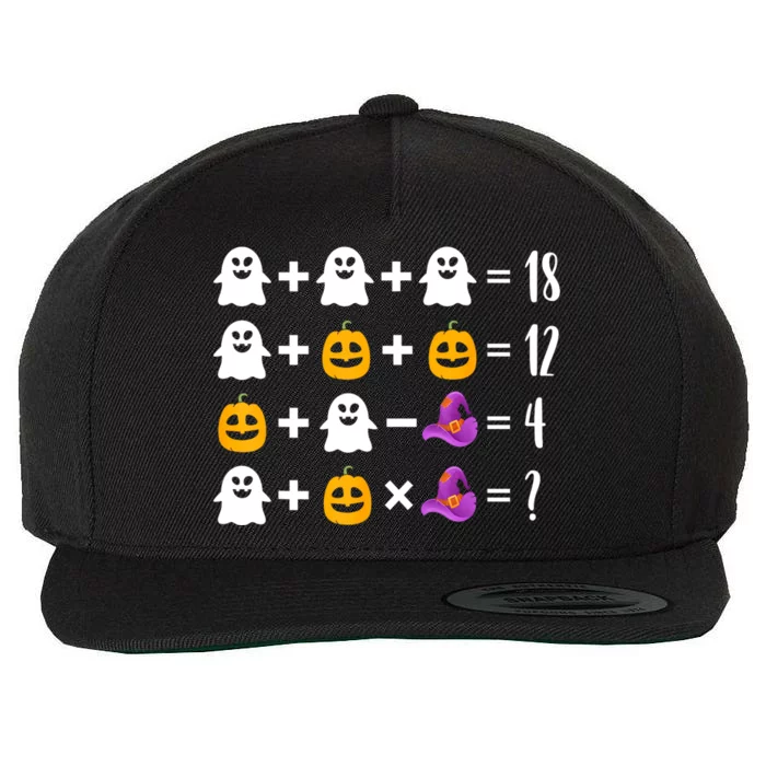 Pumpkin Ghost Halloween Order Operations Quiz Math Teacher Wool Snapback Cap