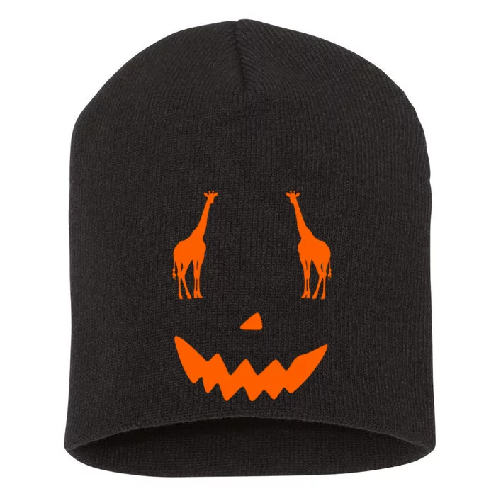 Pumpkin Giraffe Halloween Short Acrylic Beanie