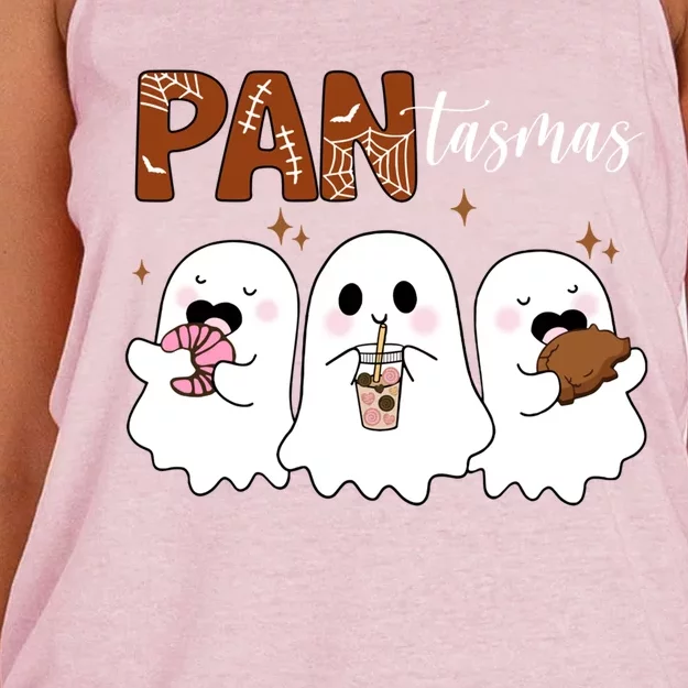 Pantasmas Ghost Halloween Cute Ghost Treat Or Trick Gift Women's Knotted Racerback Tank