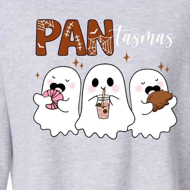 Pantasmas Ghost Halloween Cute Ghost Treat Or Trick Gift Cropped Pullover Crew