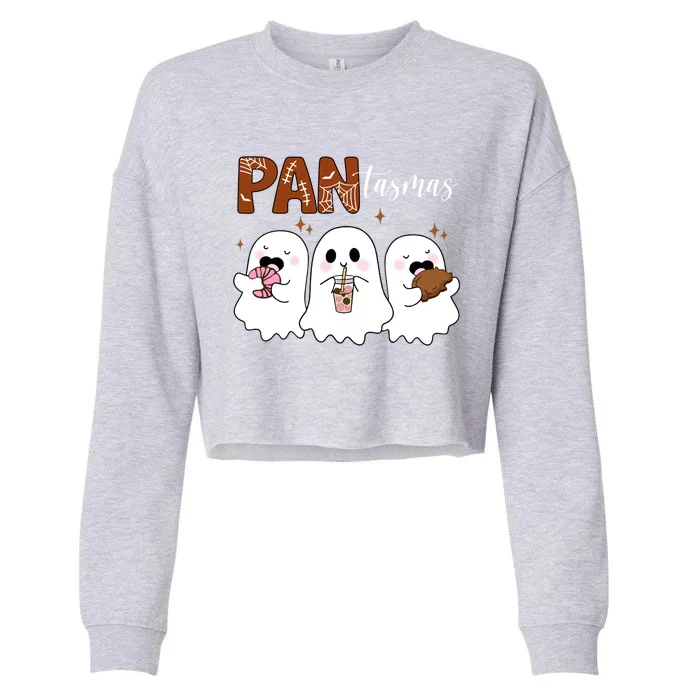 Pantasmas Ghost Halloween Cute Ghost Treat Or Trick Gift Cropped Pullover Crew