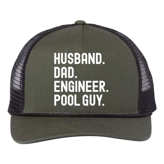 Pool Guy Husband Dad Engineer Gift Retro Rope Trucker Hat Cap