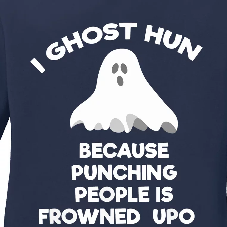 Paranormal Ghost Hunting Send Aaron In Alone Halloween Ladies Long Sleeve Shirt