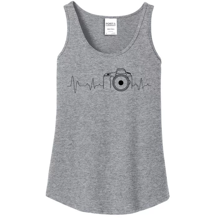 Photographer Gift Idea Heartbeat Photography Camera Ladies Essential Tank