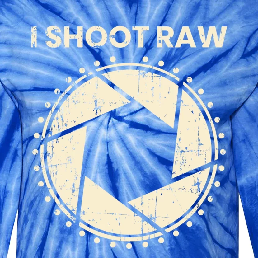 Photographer Gift I Shoot Raw Camera Bezel Retro Funny Gift Tie-Dye Long Sleeve Shirt