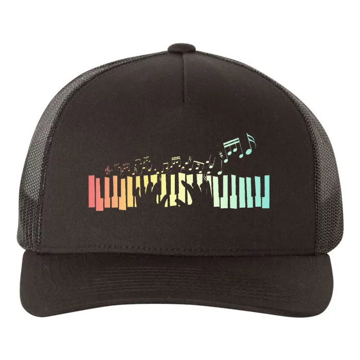 Pianist Gift Idea Keyboards Music Notes Piano Yupoong Adult 5-Panel Trucker Hat