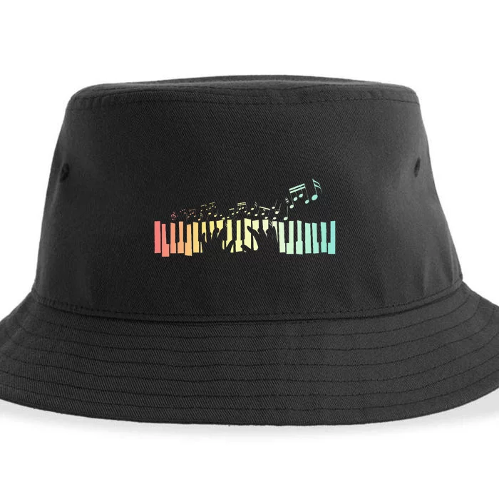 Pianist Gift Idea Keyboards Music Notes Piano Sustainable Bucket Hat