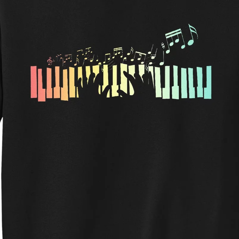 Pianist Gift Idea Keyboards Music Notes Piano Tall Sweatshirt