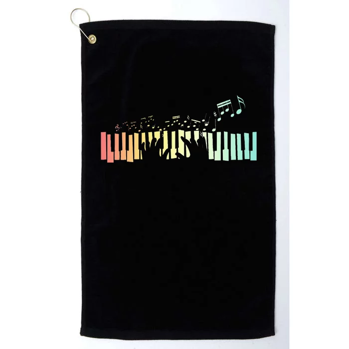 Pianist Gift Idea Keyboards Music Notes Piano Platinum Collection Golf Towel