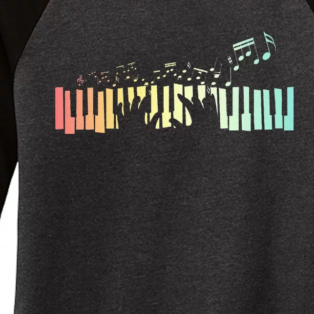 Pianist Gift Idea Keyboards Music Notes Piano Women's Tri-Blend 3/4-Sleeve Raglan Shirt