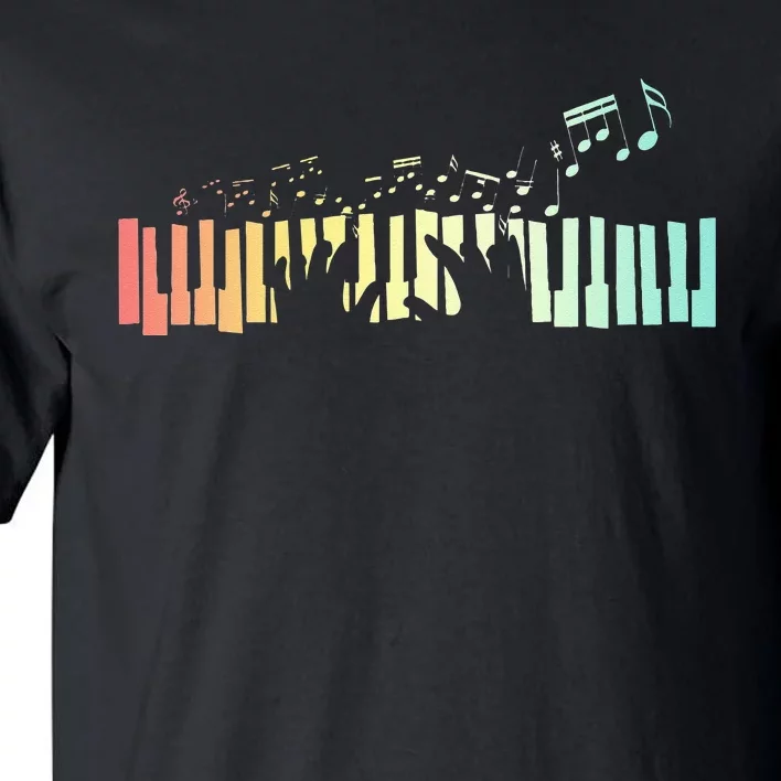 Pianist Gift Idea Keyboards Music Notes Piano Tall T-Shirt