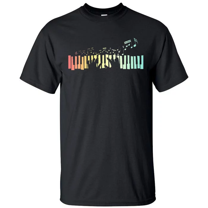 Pianist Gift Idea Keyboards Music Notes Piano Tall T-Shirt