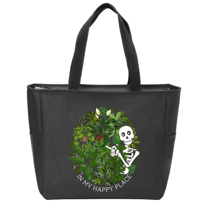 Plant Gifts In My Happy Place Plant Lover Zip Tote Bag