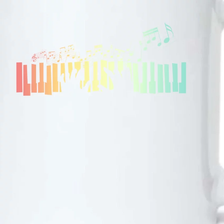 Pianist Gift Idea Keyboards Music Notes Piano Gift Black Color Changing Mug