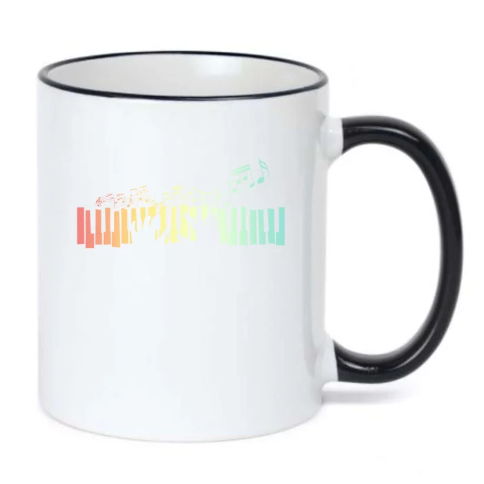 Pianist Gift Idea Keyboards Music Notes Piano Gift Black Color Changing Mug