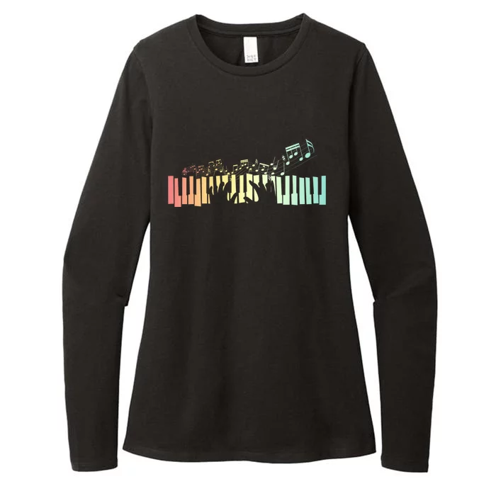 Pianist Gift Idea Keyboards Music Notes Piano Gift Womens CVC Long Sleeve Shirt